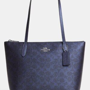 Brand New Coach Outlet Fiona Zip Tote Bag In Signature Canvas